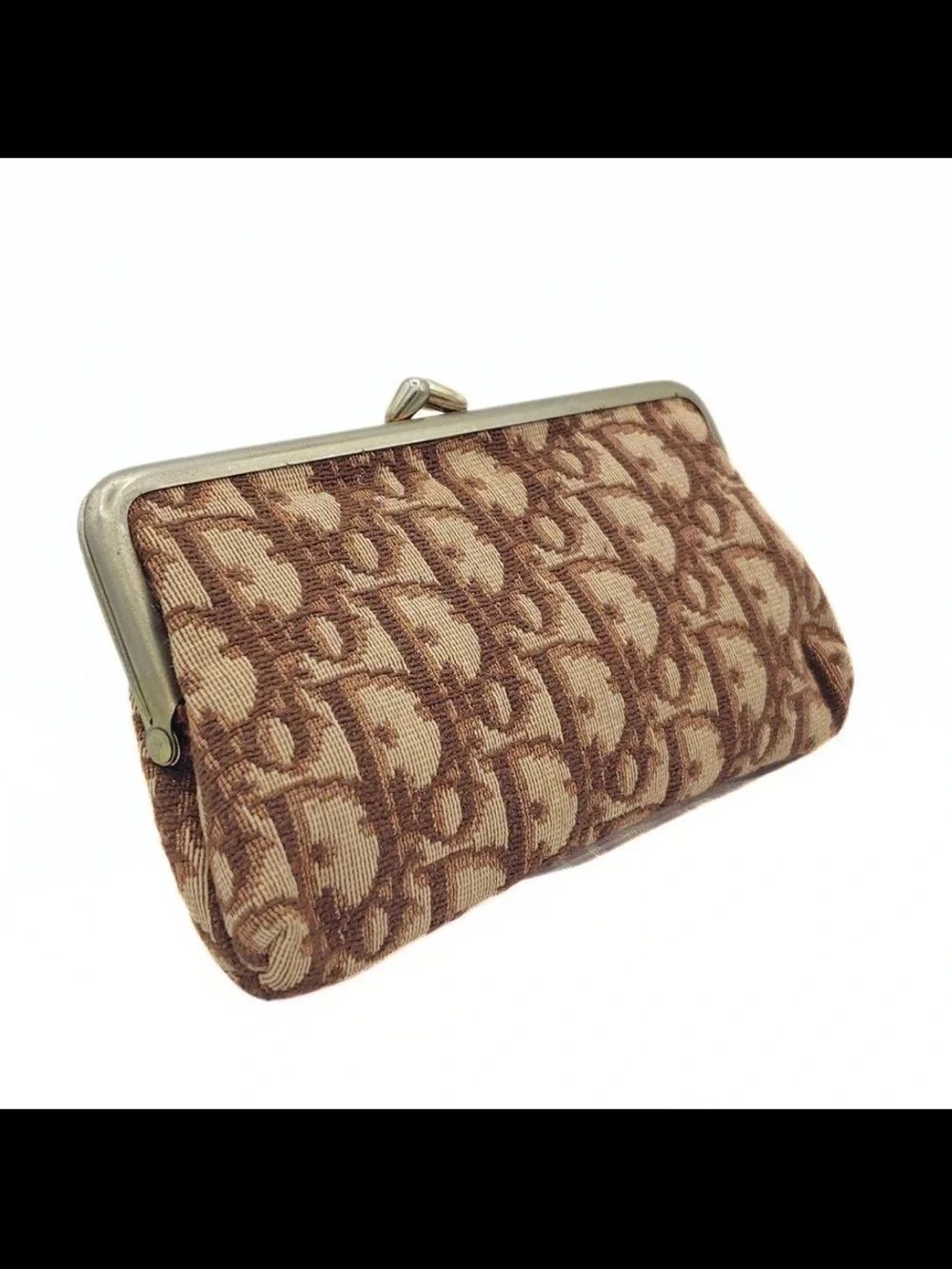 Dior Brown Monogram Frame Clutch